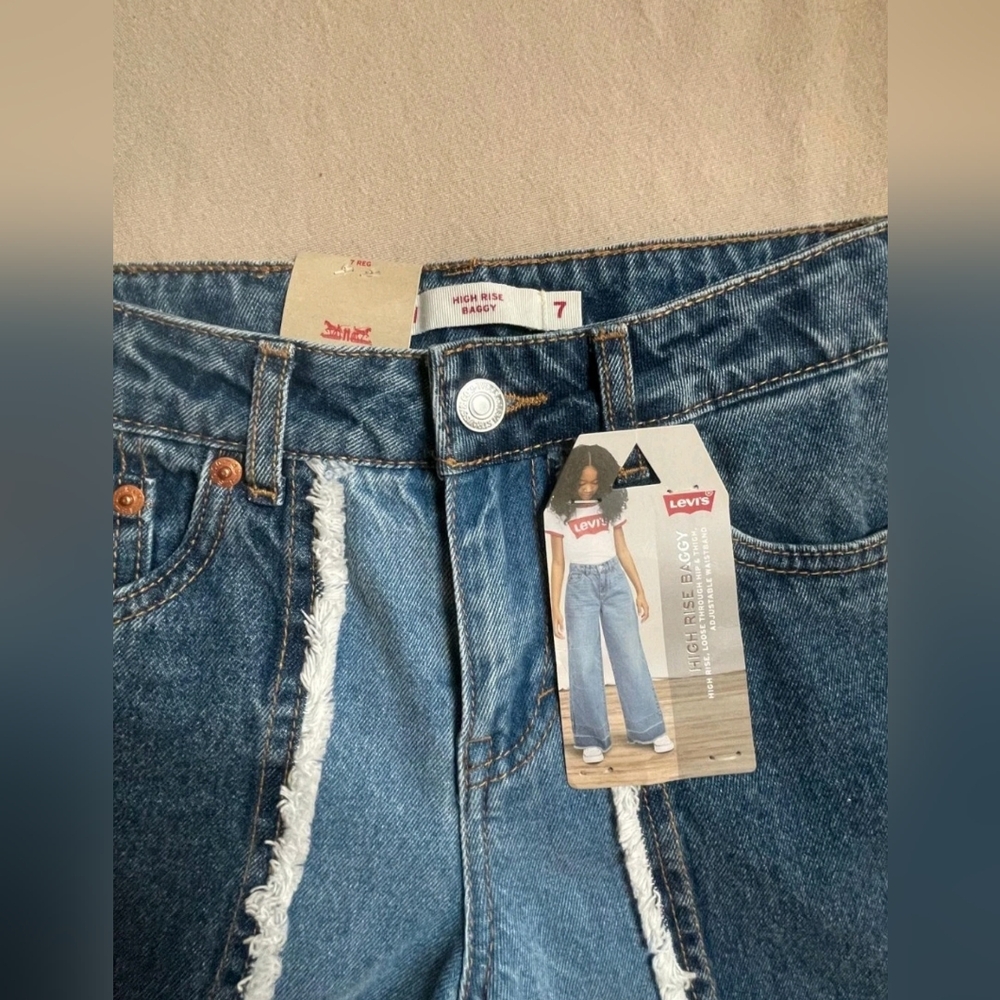 Levi's Big Girls High Rise Baggy Shade Blocked Jeans